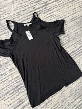 Express Black Cold-Shoulder Top